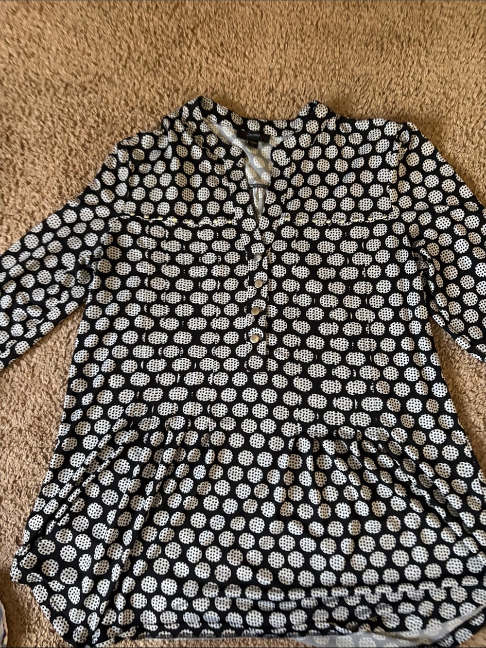 Cocomo Black and White Polka Dot Blouse